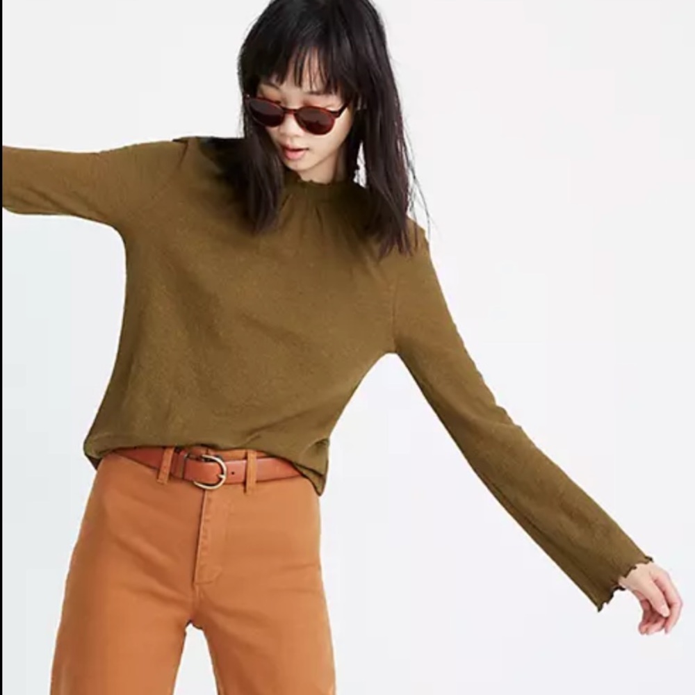Texture & Thread (Madewell) Ruffled Mockneck Top - Picture 4 of 4
